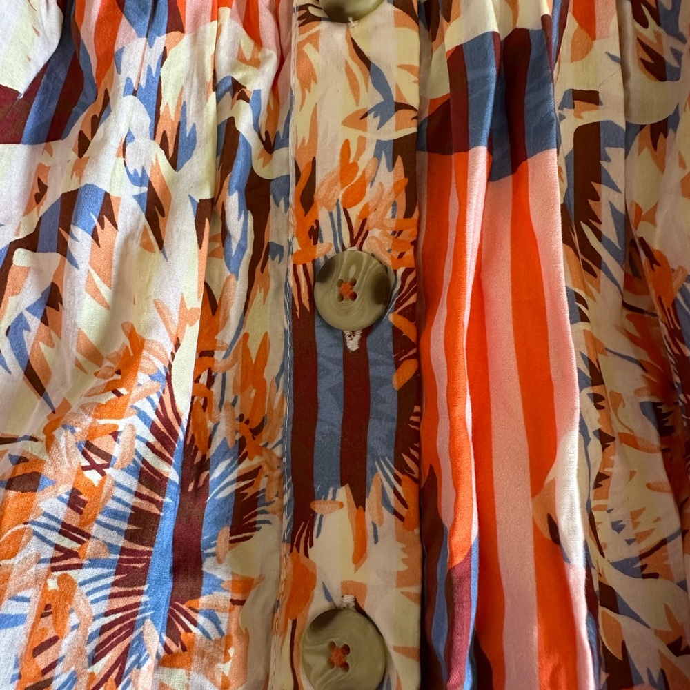 NWT  Anthropologie button down cotton skirt - Picture 5 of 7